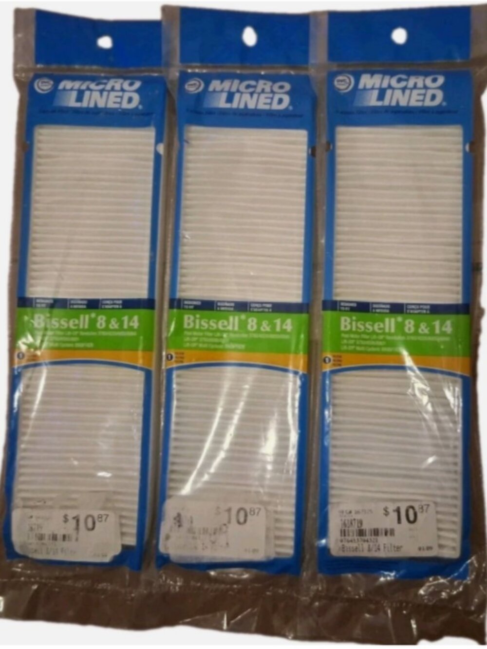 Lot of 3 Bissell 8 & 14 Post-Motor Vacuum Filters 470856 Lift Off – New Sealed